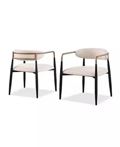 Furniture Of America 2-pc. Darcy Metal Upholstered Dining Chair Set In White