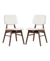 Furniture Of America 2-pc. Grove Boucle Fabric Padded Dining Chair Set In Walnut