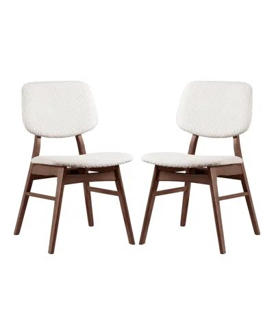Furniture Of America 2-pc. Grove Boucle Fabric Padded Dining Chair Set In Walnut