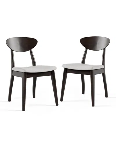 Furniture Of America 2-pc. Irma Solid Wood Dining Chair Set In Black Wenge