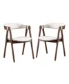 Furniture Of America 2-pc. Pearlcrest Boucle Fabric Dining Chair Set In Walnut