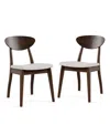 Furniture Of America 2-pc. Seban Solid Wood Dining Chair Set In Walnut