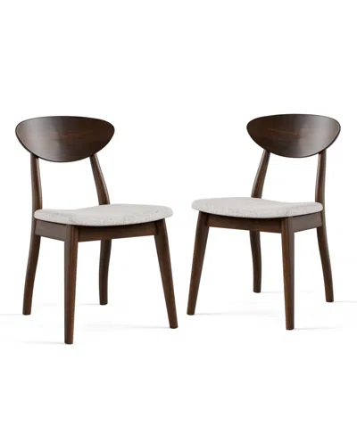 Furniture Of America 2-pc. Seban Solid Wood Dining Chair Set In Walnut