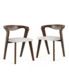 Furniture Of America 2-pc. Solid Wood Mid-century Modern Dining Chair Set In Walnut