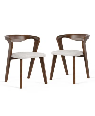 Furniture Of America 2-pc. Solid Wood Mid-century Modern Dining Chair Set In Walnut