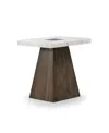 Furniture Of America 24.5" Marble Evangeline Genuine Top Square End Table In Brown