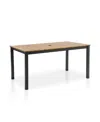 Furniture Of America 29" Solid Teak Top Outdoor Dining Table With Umbrella Hole In Natural
