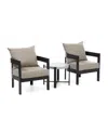 Furniture Of America 3 Piece Aluminum Stackable Patio Conversation Set In Black