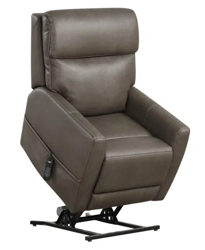 Furniture Of America 34" Hilltop Artificial Leather Power Recliner Lift Chair In Gray