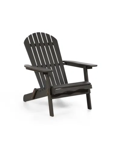 Furniture Of America 35.5" Outdoor Eucalyptus Wood Folding Adirondrack Chair In Washed Gray