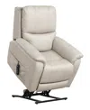 Furniture Of America 36" Moonrise Artificial Leather Power Recliner Lift Chair In Light Gray
