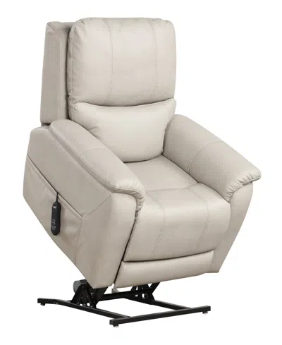 Furniture Of America 36" Moonrise Artificial Leather Power Recliner Lift Chair In Light Gray