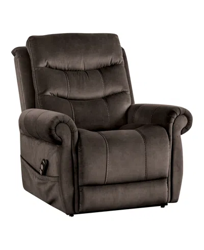Furniture Of America 38" Polyester Sunbeam Power Recliner Lift Chair In Dark Gray