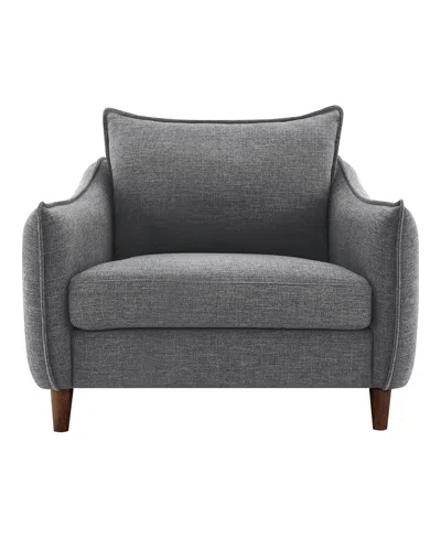 Furniture Of America 40" Lacy Chenille Slope Arm Chair In Gray