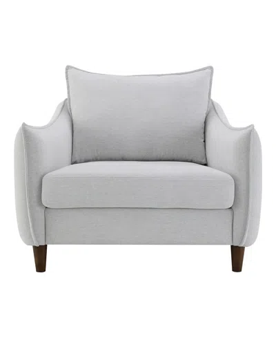 Furniture Of America 40" Lacy Chenille Slope Arm Chair In Light Gray