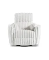 Furniture Of America 41" Jorvien Modern Chenille Power Swivel Glider Recliner With Pillows In White