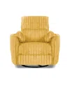 Furniture Of America 41" Jorvien Modern Chenille Power Swivel Glider Recliner With Pillows In Yellow
