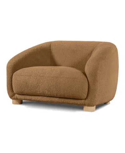 Furniture Of America 42" Waxley Chemille Sloped Arm Chair In Brown