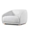 Furniture Of America 42" Waxley Chemille Sloped Arm Chair In White