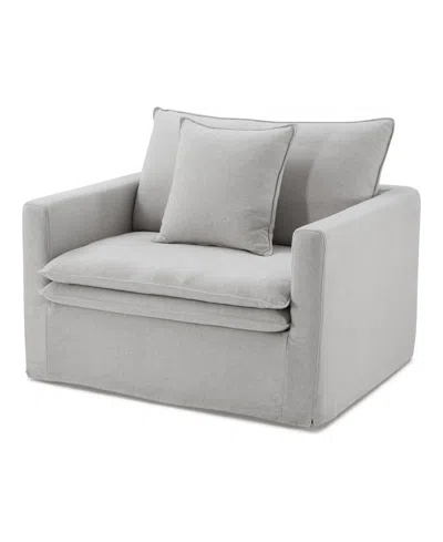 Furniture Of America 47" Linen Maddy Narrow Track Arm Chair In Light Gray