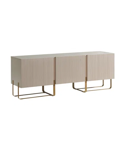 Furniture Of America 60" Mdf Milo Modern Composite Three Cabinet Tv Stand In Multi