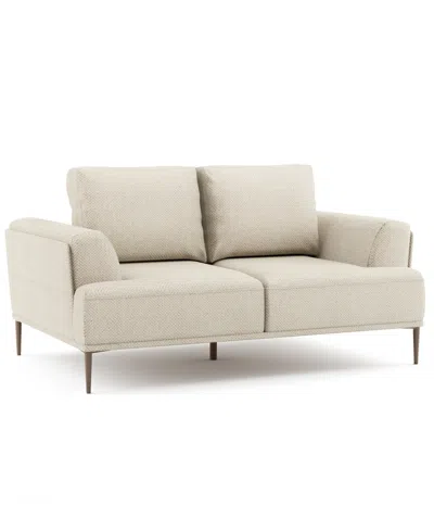 Furniture Of America 65" Orlandi Chenille 2-seater Flared Arm Loveseat In Beige