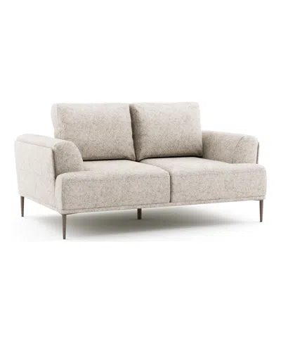 Furniture Of America 65" Orlandi Chenille 2-seater Flared Arm Loveseat In Light Brown
