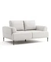 Furniture Of America 65" Orlandi Chenille 2-seater Flared Arm Loveseat In Linen White