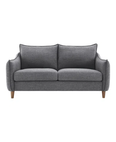 Furniture Of America 66" Lacy Chenille Slope Arm 2-seater Loveseat In Gray