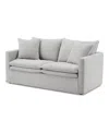 Furniture Of America 68" Linen Maddy 2-seater Narrow Track Arm Loveseat In Light Gray