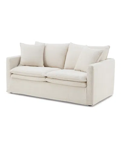 Furniture Of America 68" Linen Maddy 2-seater Narrow Track Arm Loveseat In Taupe
