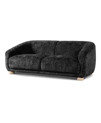 Furniture Of America 68" Waxley Chenille 2-seater Slope Arm Loveseat In Black