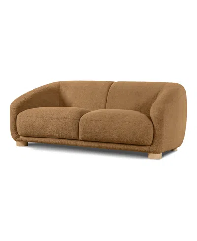 Furniture Of America 68" Waxley Chenille 2-seater Slope Arm Loveseat In Brown