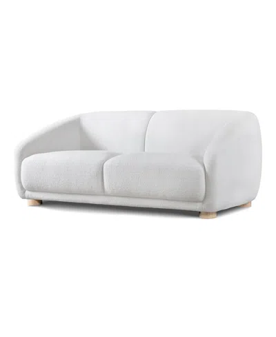 Furniture Of America 68" Waxley Chenille 2-seater Slope Arm Loveseat In White