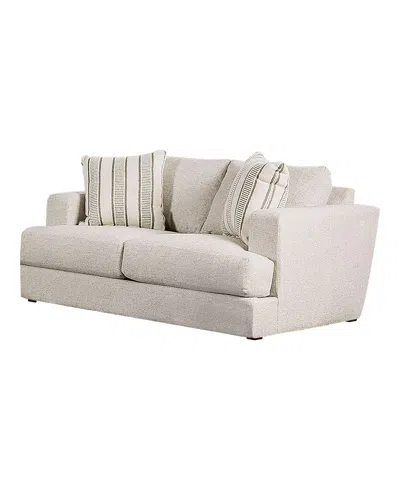 Furniture Of America 70" Kristi Chenille 2-seater Square Arm Loveseat In Beige