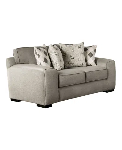 Furniture Of America 75" Bullard 2-seater Square Arm Loveseat In Gray