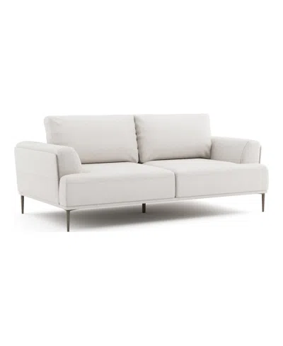 Furniture Of America 81" Orlandi Chenille Flared Arm Sofa In Linen White