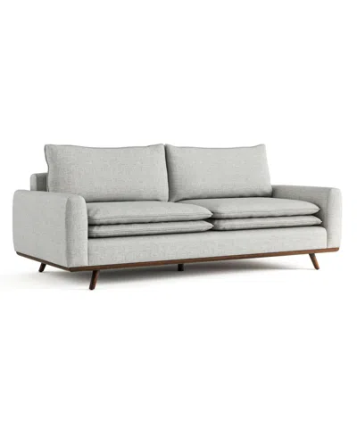 Furniture Of America 83" Kasi Round Arm Sofa In Dark Brown Light Gray