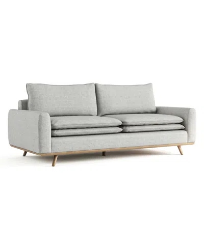 Furniture Of America 83" Kasi Round Arm Sofa In Oak Light Gray