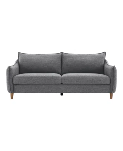 Furniture Of America 85" Lacy Chenille Slope Arm Sofa In Gray