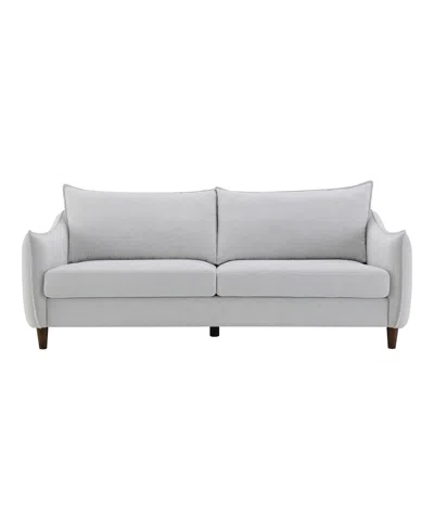 Furniture Of America 85" Lacy Chenille Slope Arm Sofa In Light Gray