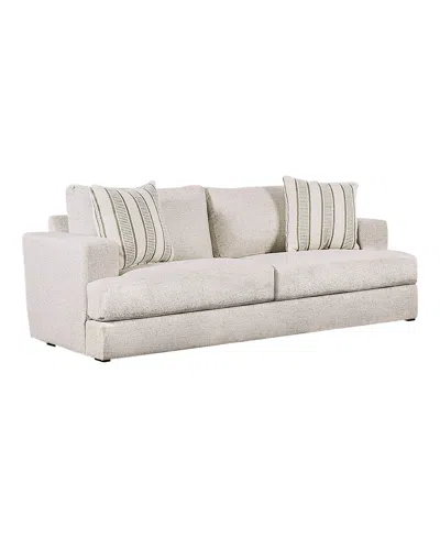 Furniture Of America 86" Kristi Chenille Square Arm Sofa In Beige