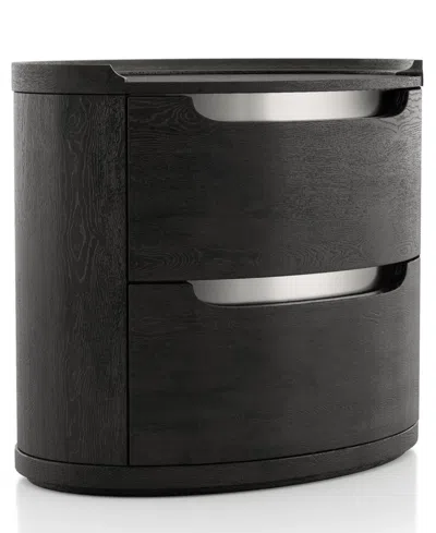 Furniture Of America Addeso 24.5" Solid Wood 2-drawer Nightstand In Black