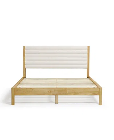 Furniture Of America Adin Boucle Platform Bed, Queen In Neutral