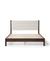Furniture Of America Adin Boucle Platform Bed, Queen In Brown