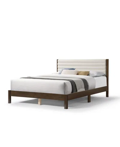 Furniture Of America Adin Queen Size Boucle Fabric Upholstered Bed In Neutral