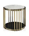 Furniture Of America Athens 26-inch Steel Frame 1-shelf Round End Table In Gold
