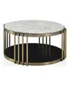Furniture Of America Athens 38 Steel Frame 1-shelf Round Coffee Table In Gold