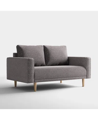Furniture Of America Aurelia 63" Boucle Fabric Loveseat In Charcoal Gray