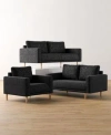 Furniture Of America Aurelia Boucle Fabric Sofa Collection In Charcoal Gray